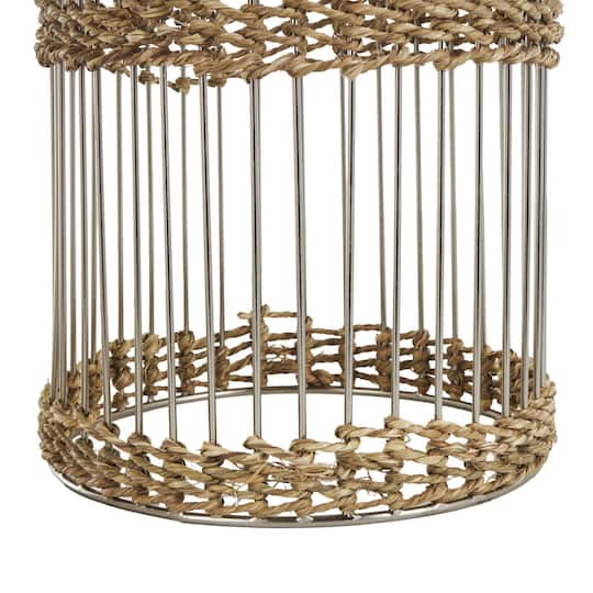Silver Textured Rounded Dome Metal Planter Set